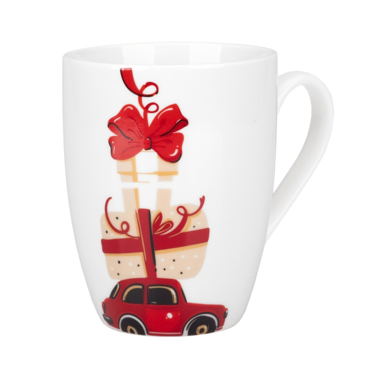 Kubek CHRISTMAS 340ml z porcelany wzór CAR RAVI